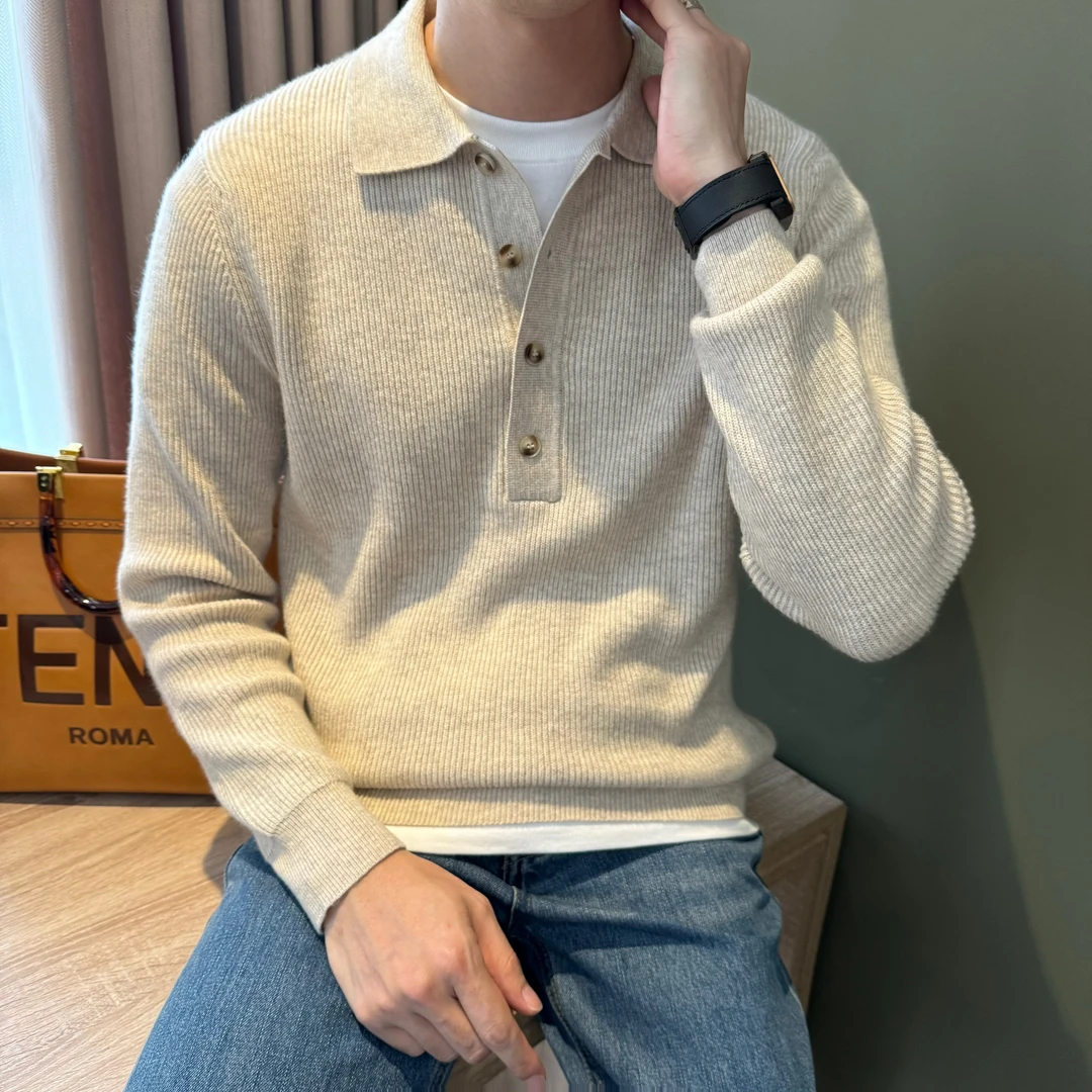 WUSHE物社【澳洲羊毛混纺】男士秋冬老钱风针织衫慵懒松弛套头毛衣