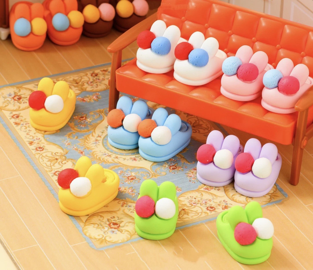 仿真树脂实色毛毛球小棉拖三丽鸥手工diy摆件桌面摆件装饰摆件