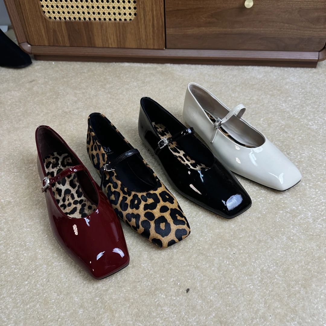 【早春上新】2025春季新款豹纹玛丽珍女单鞋气质内增高2.5cm