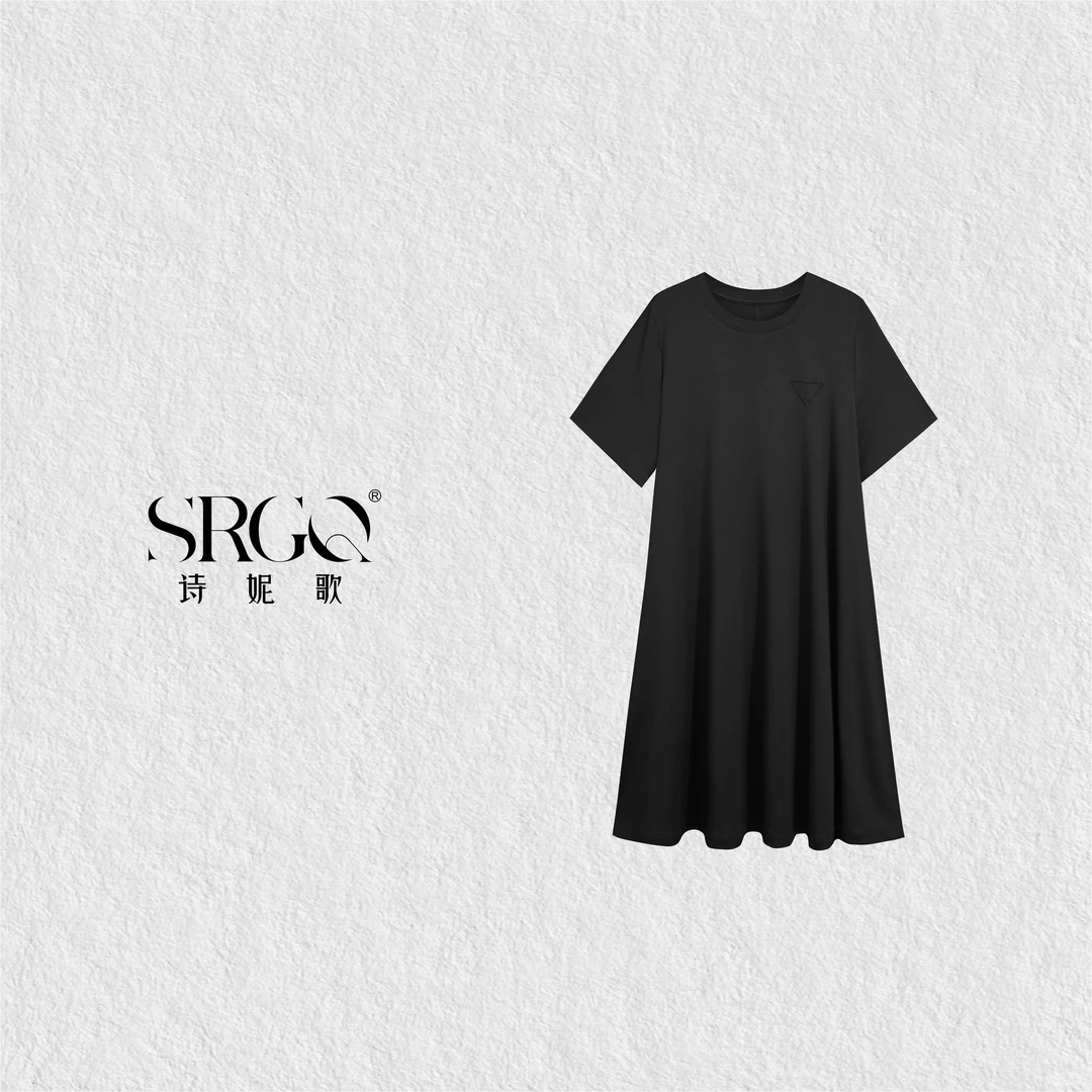 诗妮歌|冰感棉连衣裙 三角标冰皮连衣裙夏即穿即出门百搭