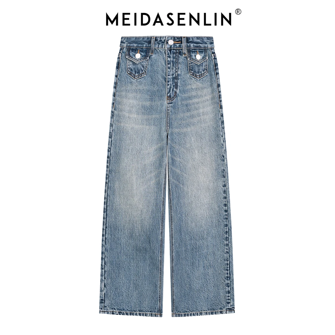 2025【美搭森林】横竖竹节-怀旧蓝口袋设计双工艺洗水牛仔裤16309