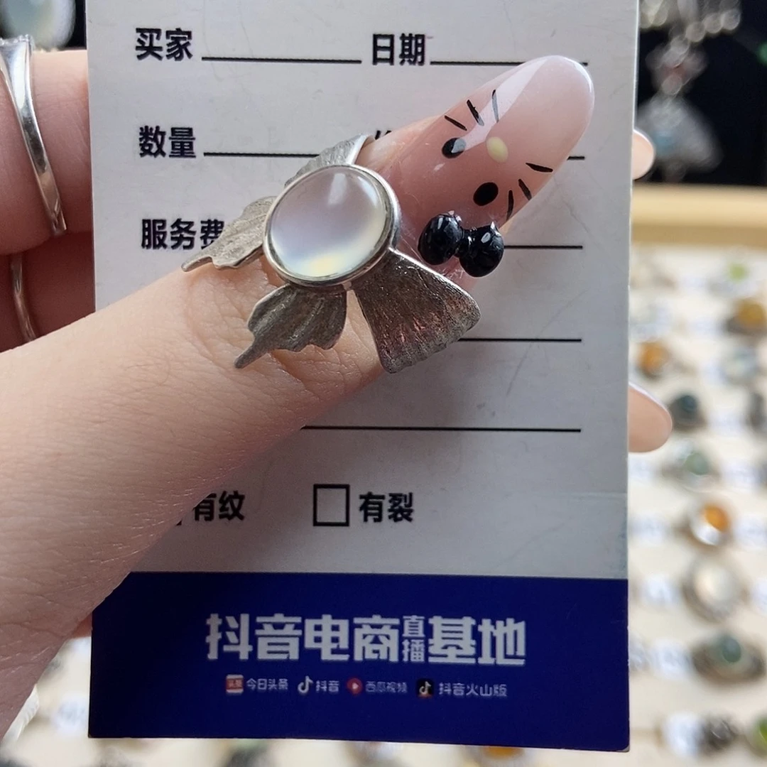 岫玉戒指银S925镶嵌暖*新疆西藏不包邮