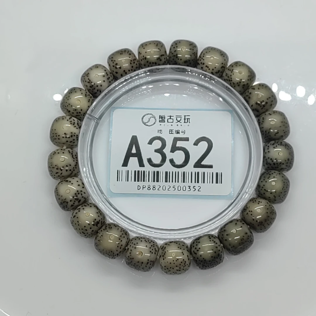 A352#一物一图≈11✕10㎜海南原生态星月菩提石玉料同枝果文玩手串