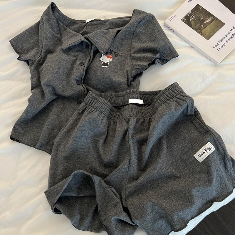 夏天睡衣女2025新款夏季莫代尔可爱kitty猫可外穿短袖家居服套装