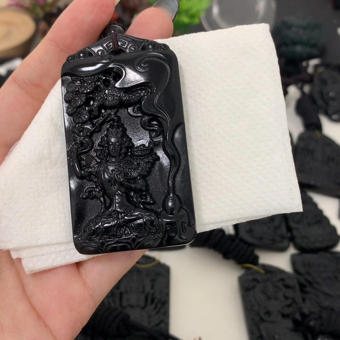 吕***作天然缅甸a货钢琴黑挂件