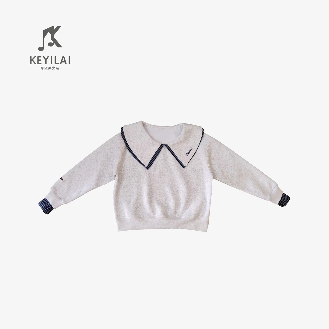 KYL可依莱-2025时尚减龄翻领春款卫衣DY5C1Q2298