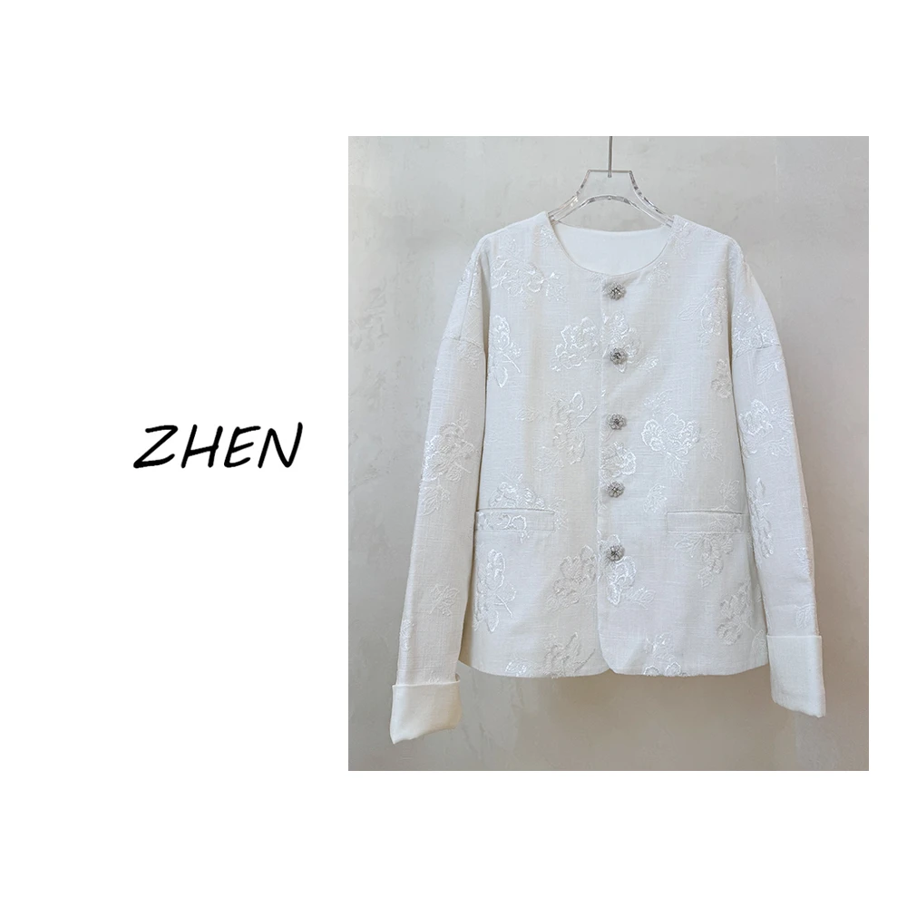 【ZHEN】25K00165  2025气质显瘦时尚百搭上新小众设计感外套