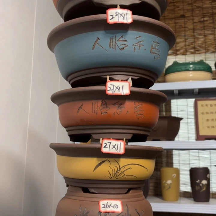 紫砂花盆100-6。