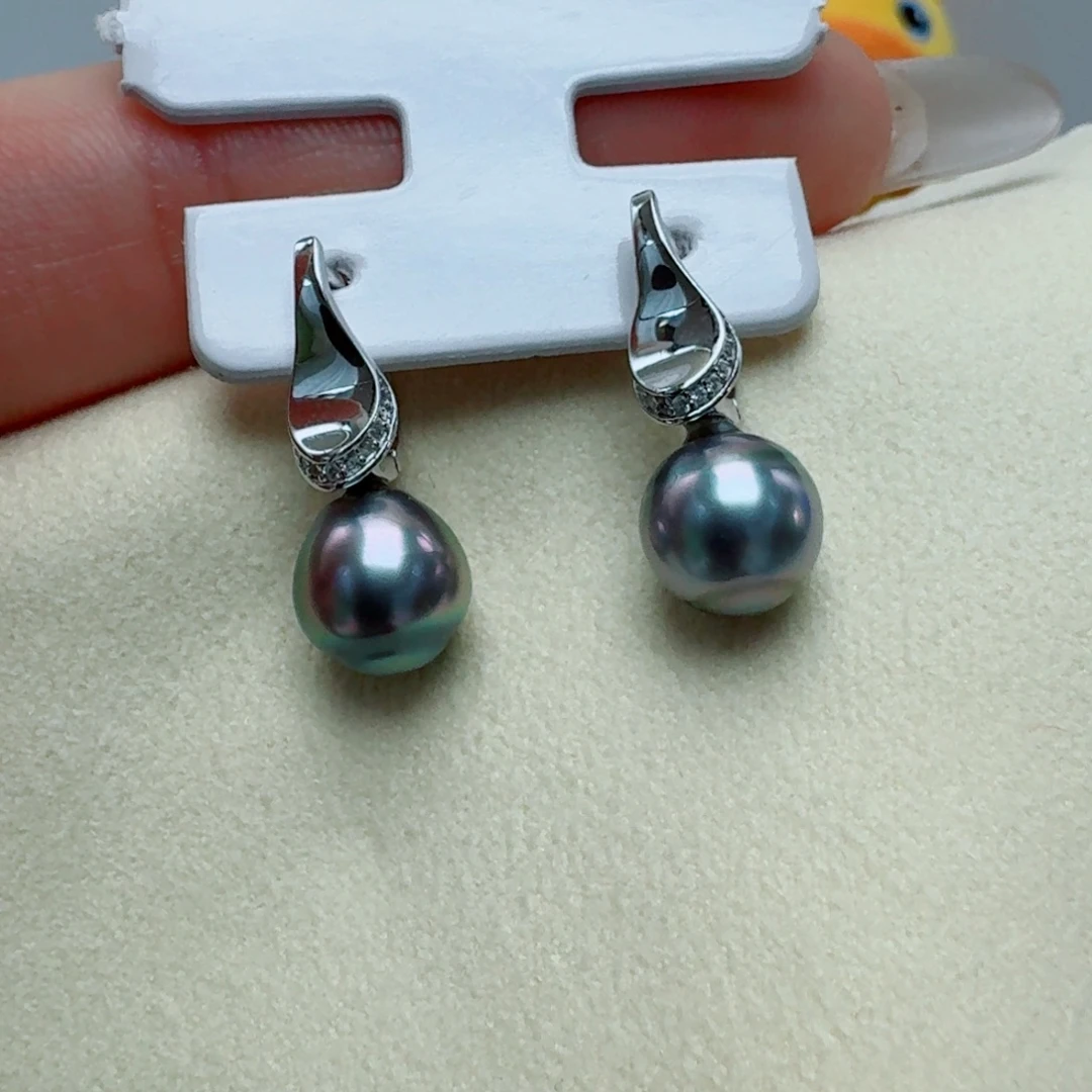 银S925镶嵌耳饰海水珍珠@@he213