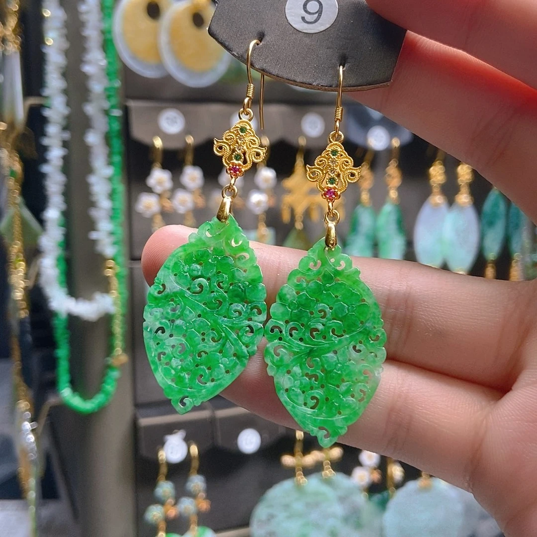 翡翠未镶嵌耳饰翡翠