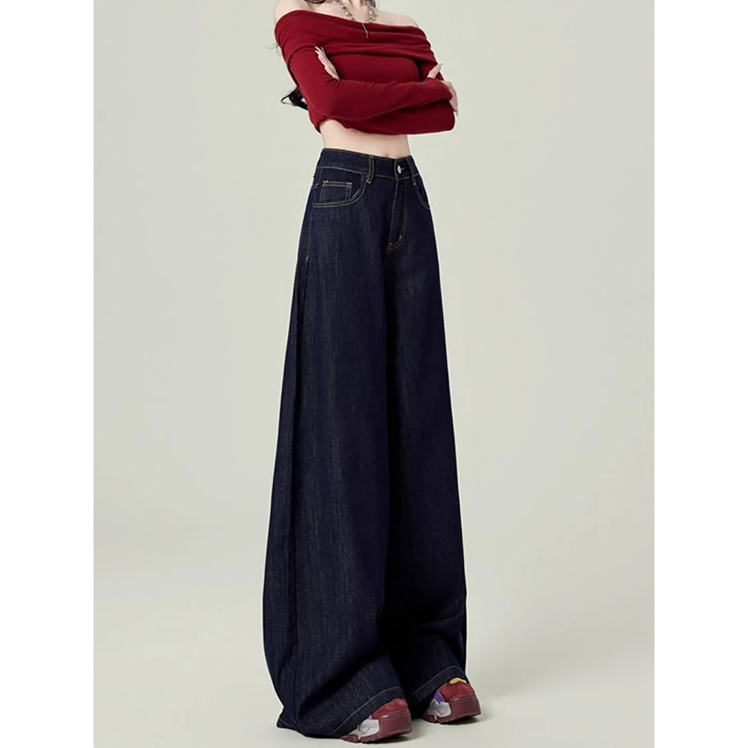 【现货+运险】大阔腿牛仔裤女春秋季2025新款高腰宽松垂感拖地