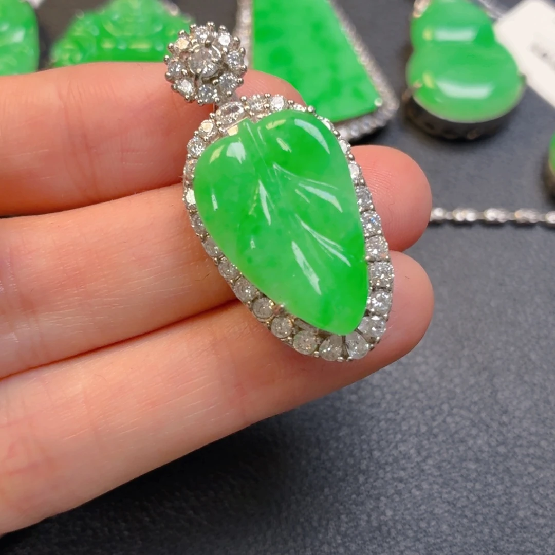 翡翠银S925镶嵌吊坠(不含链)