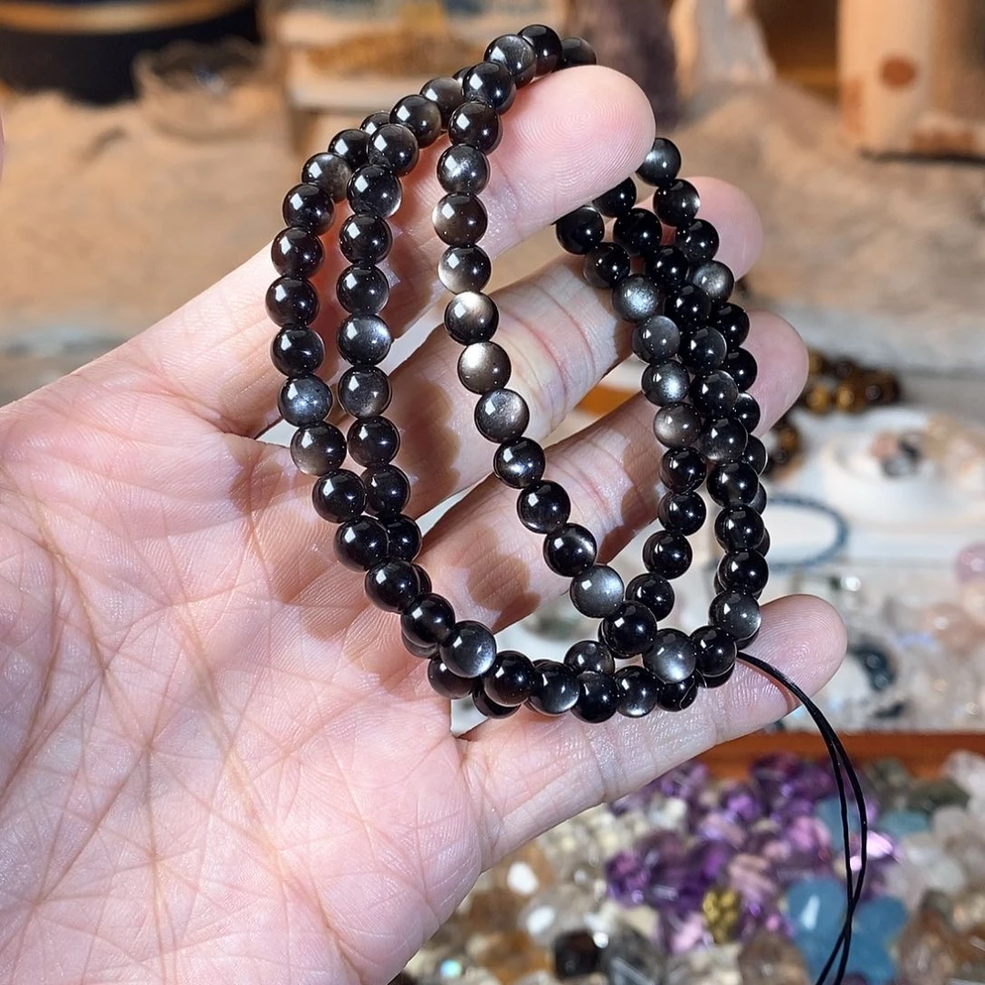 水晶手链未镶嵌流****2银曜多圈