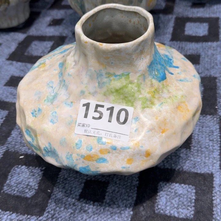 瓷片景德镇高温花器编码1510高23口7默认无孔