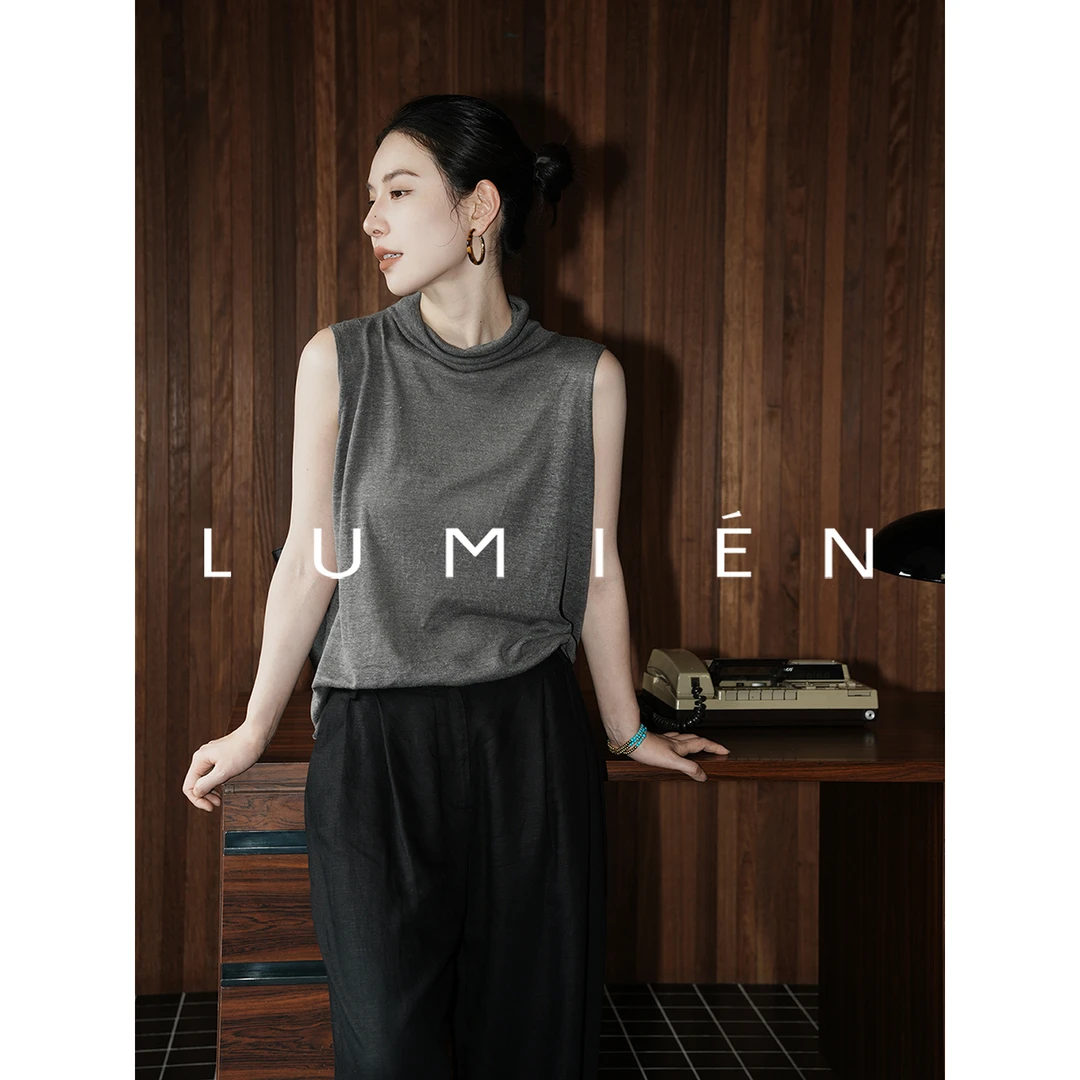 【LUMIEN  新品】“知识分子”桑蚕丝亚麻毛针织衫LX5FBB80