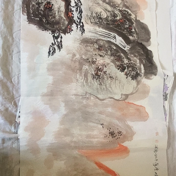 国画四尺横幅山水