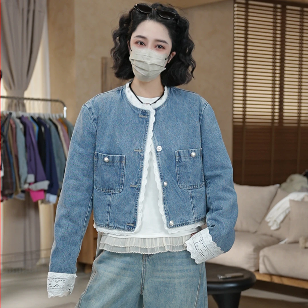 N00  春季新款外套慵懒风女装宽松休闲长袖春秋时尚拼短款仔外套