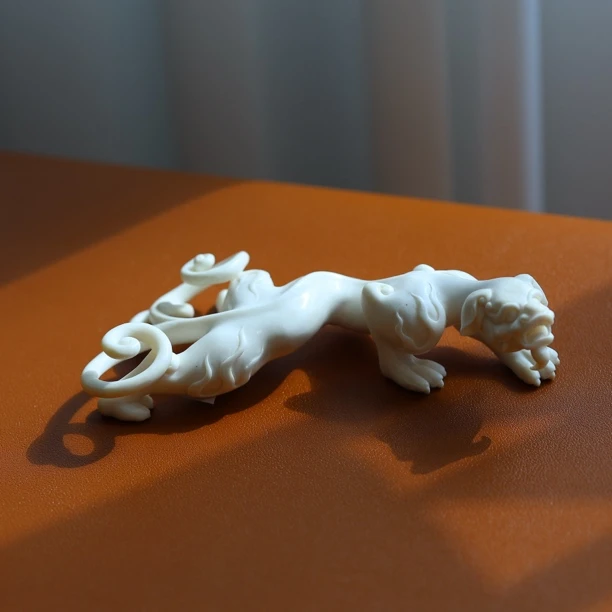 鹿角螭龙瑞兽手把件