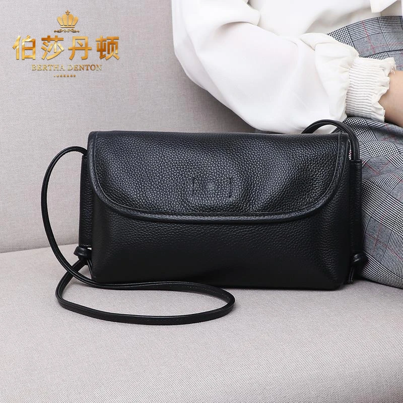 伯莎丹顿女士包包新款真皮斜挎包简约百搭时尚软牛皮单肩斜挎包女
