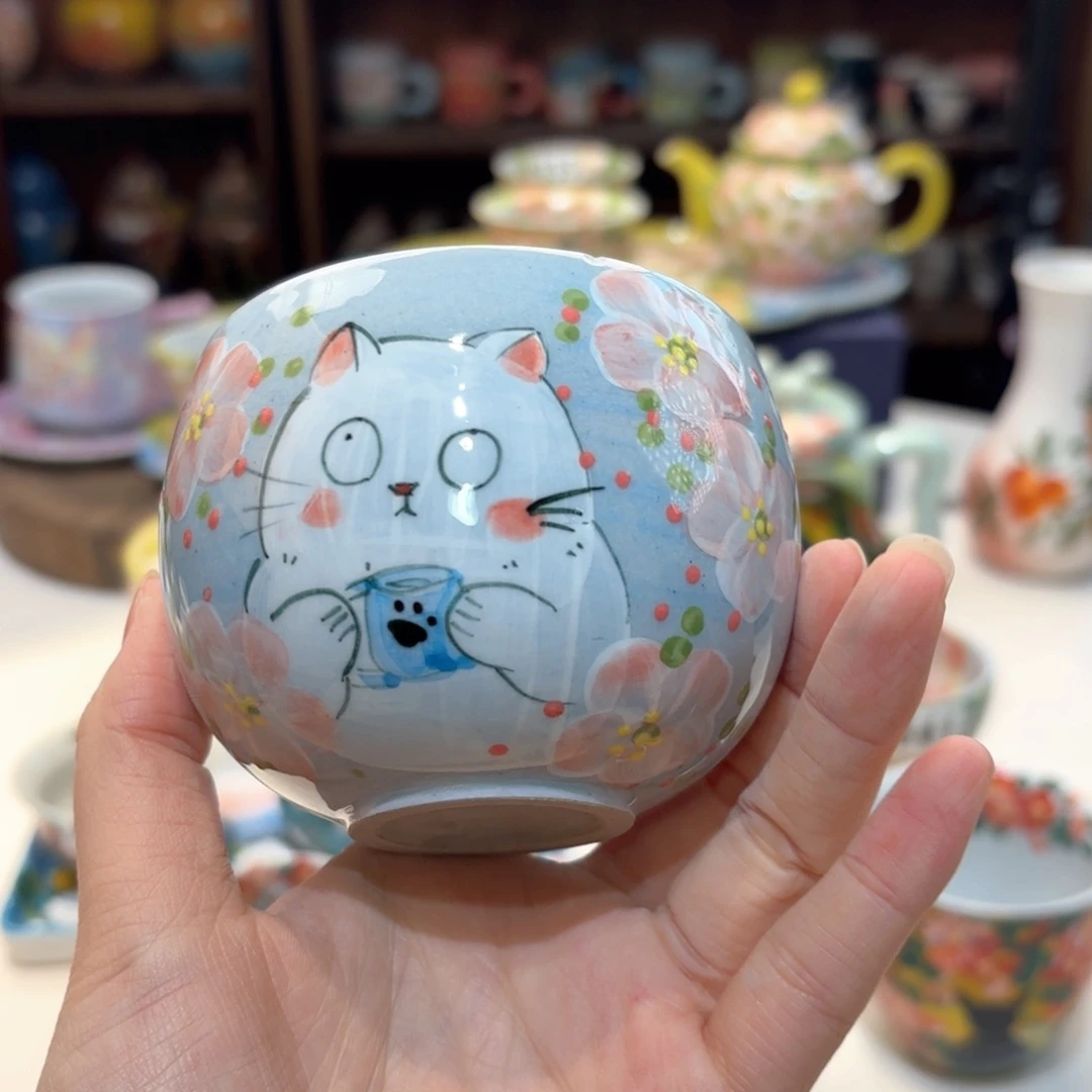 景德镇手绘高温釉下彩陶瓷茶具