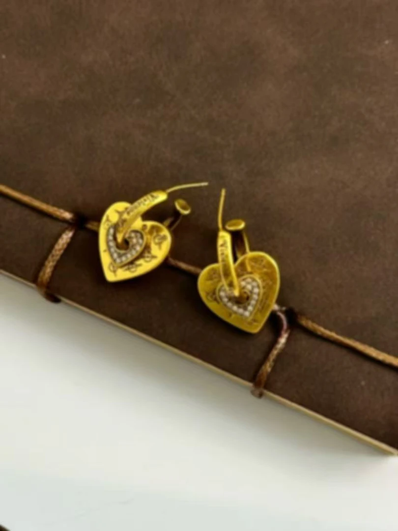 铜合金耳饰 【复古爱心可拆耳环】Z43