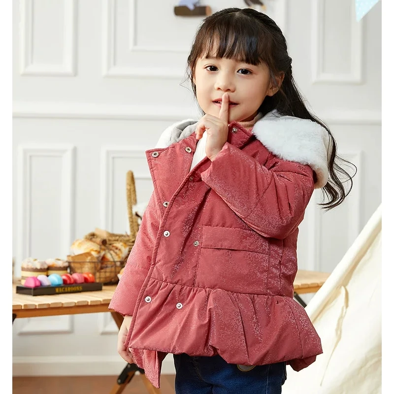 可拉比特女童棉服洋气连帽加绒儿童外套FL0447534