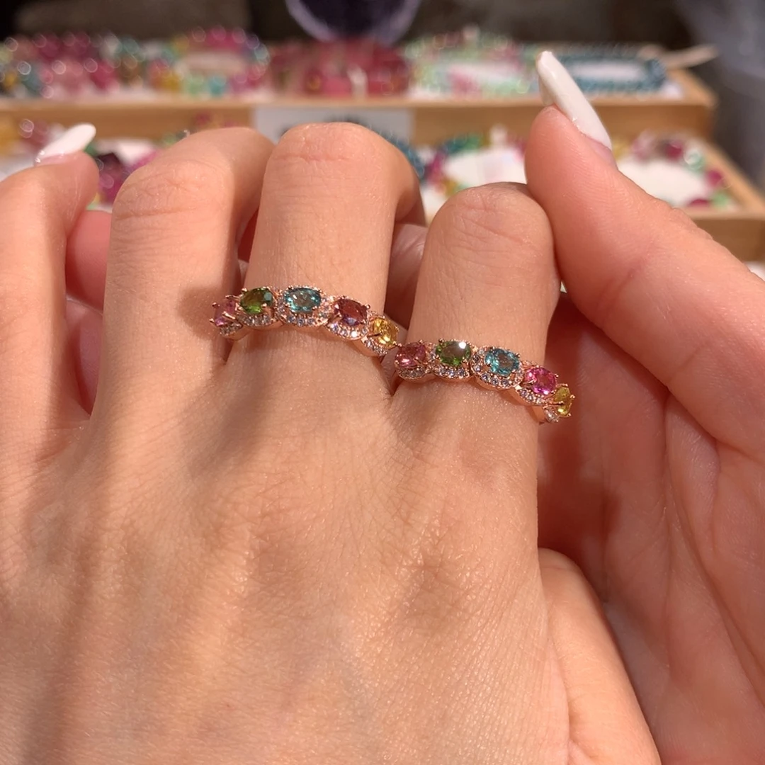 碧玺多样性发货一件银S925镶嵌