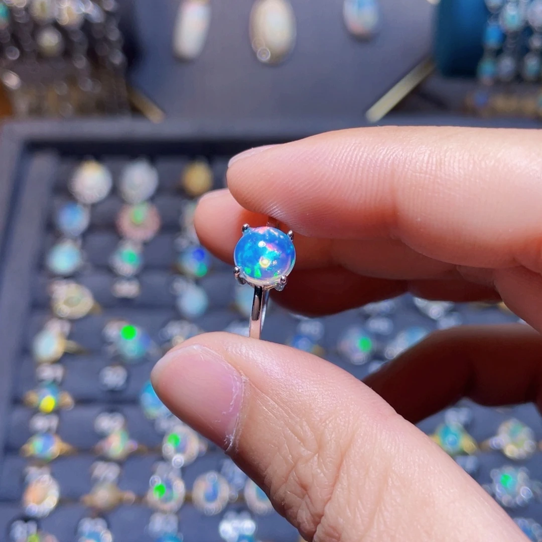 欧泊戒指）银S925镶嵌m****7