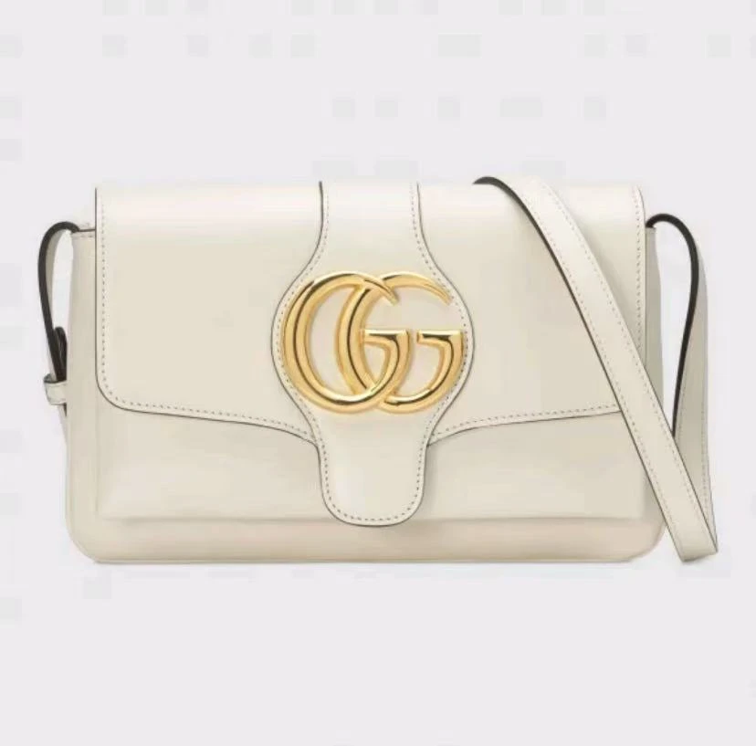 95新 GUCCI/古驰 白金arli双G斜挎包