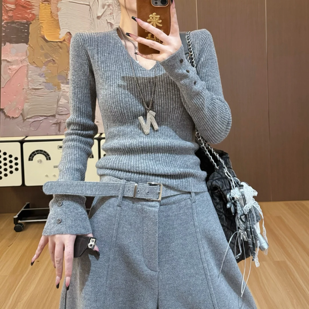 【LLLU李】厚针织衫打底衫显瘦百搭修身上衣简约百搭 LLU-12231824