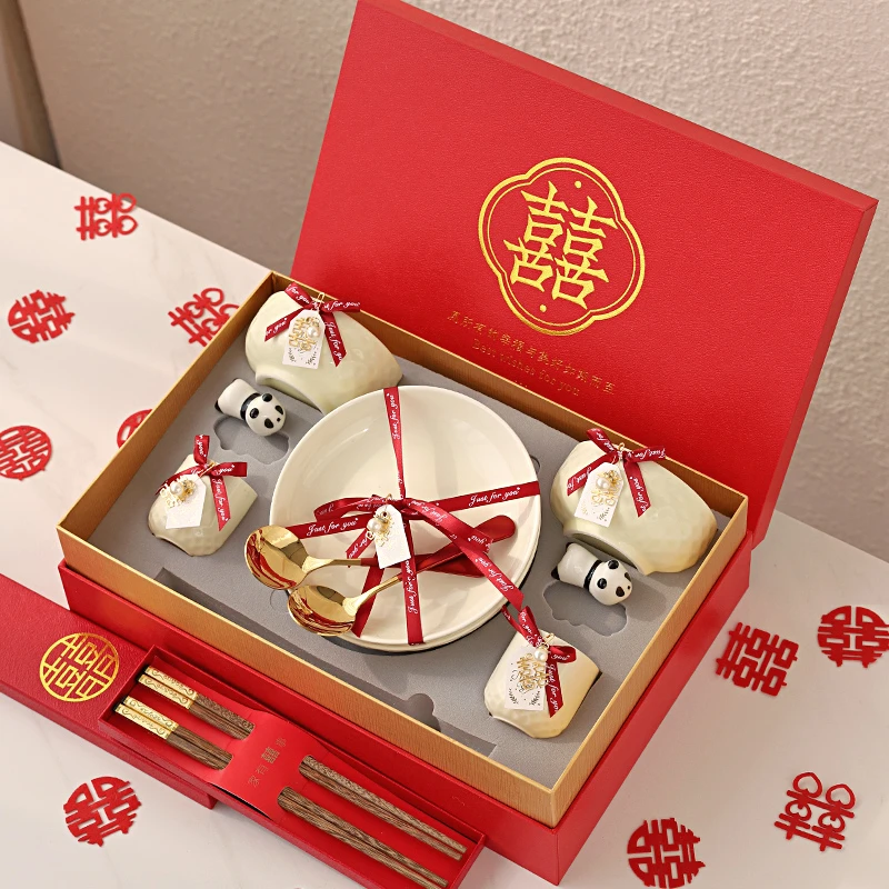 创意礼物结婚婚庆礼盒实用餐具碗筷套装送新人伴手礼新婚夫妇礼品