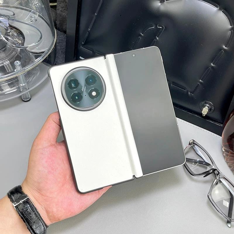 适用于OPPOFindN5手机壳新款折叠屏FINDN5高端素皮保护套中轴保护