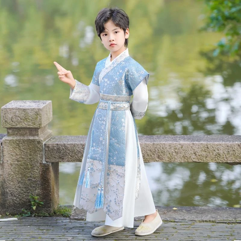 FAVMARTHA-男童汉服儿童古装唐装少爷服男孩中国风高端武侠风古风