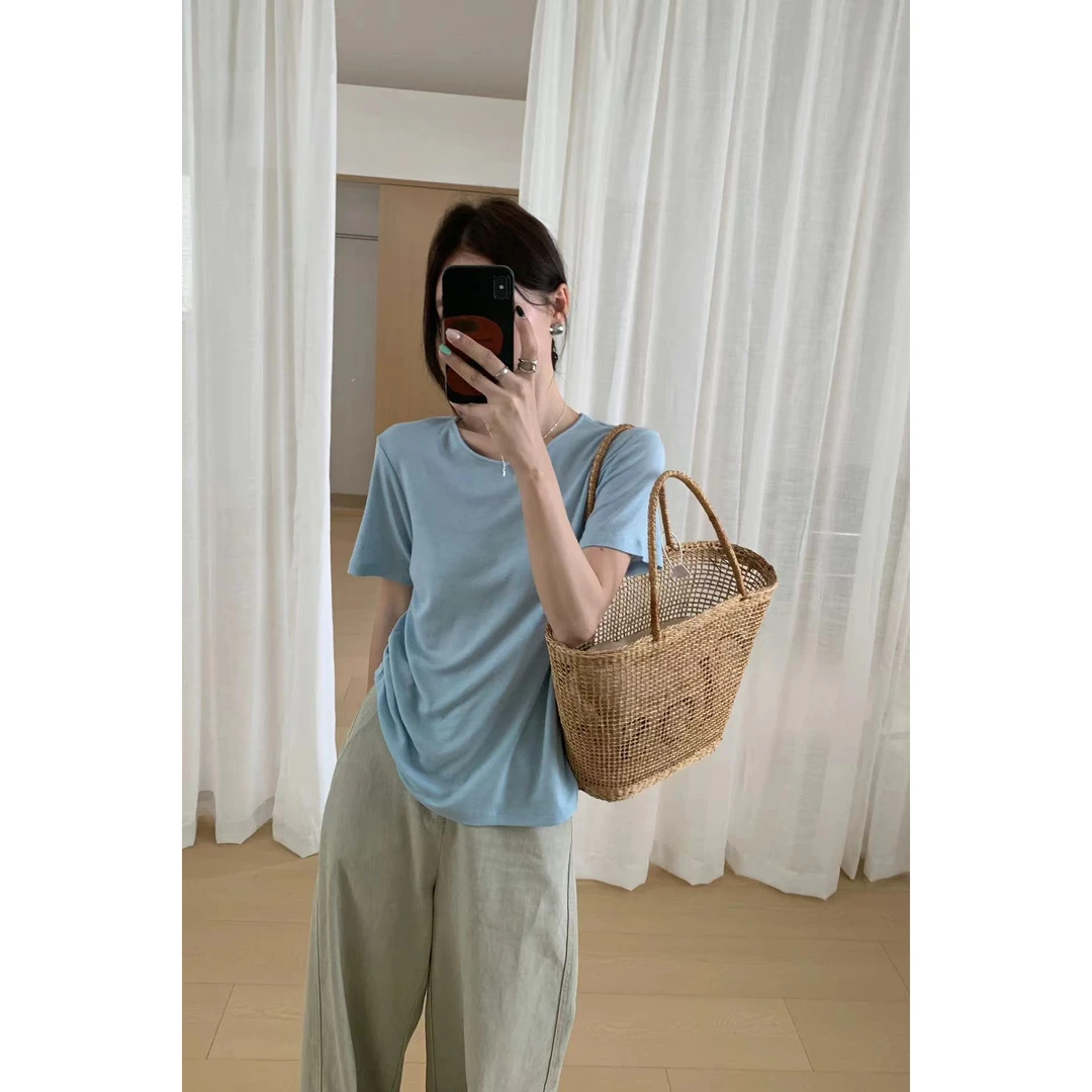 0499#闰熙#自带冰凉感~好穿耐看的极简风短袖T恤（福利）