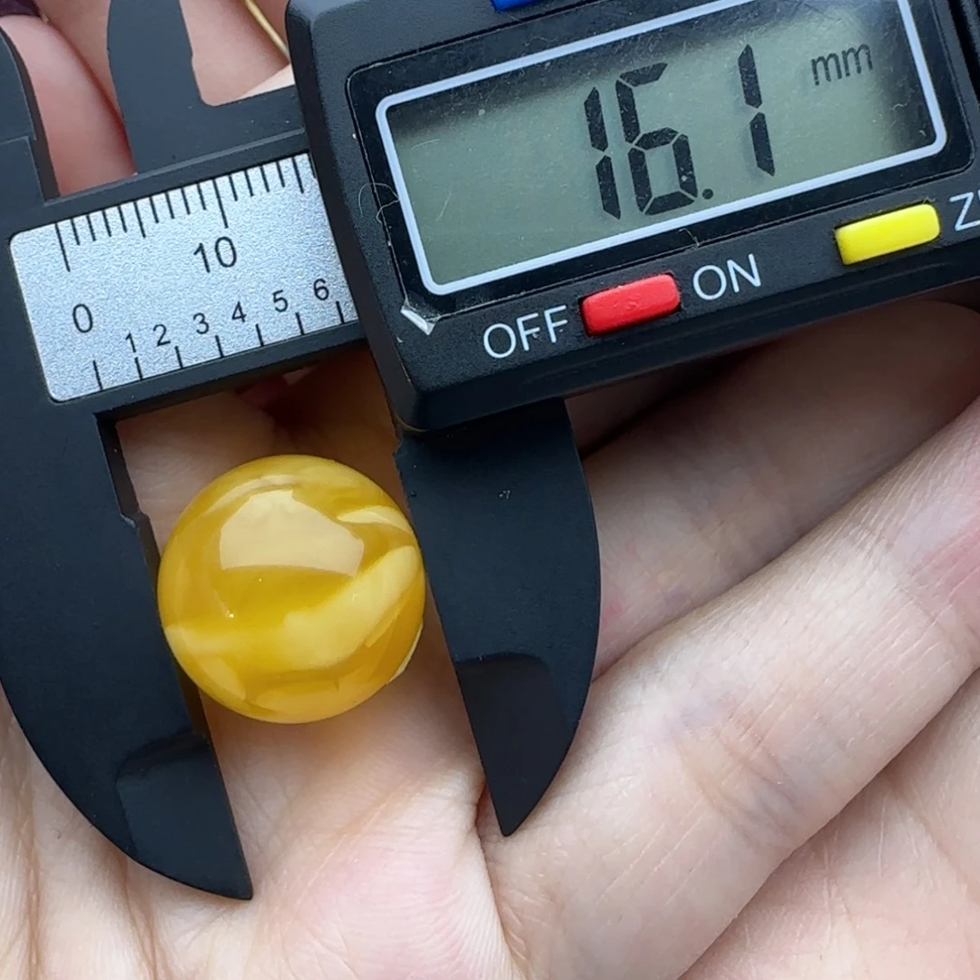 蜜蜡未镶嵌裸石飘花圆珠