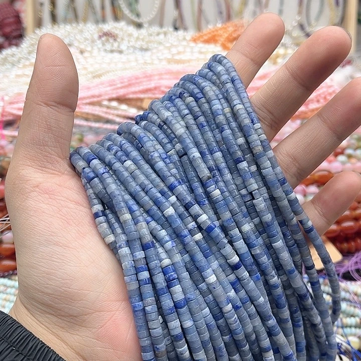 玛瑙/玉髓珠宝半成品未镶嵌一条4/2mm左右蓝东陵直切