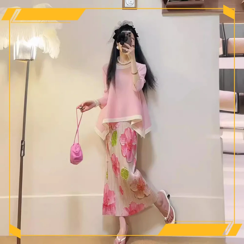 流行漂亮法式时尚绝美小香风职业高级感气质粉色套装女春夏季3804