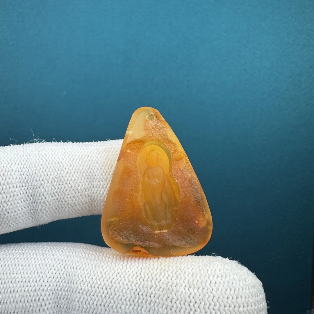 D3433[瑕疵]天然原矿蜜蜡 雕刻牌25*35*6mm支持复检假一赔十
