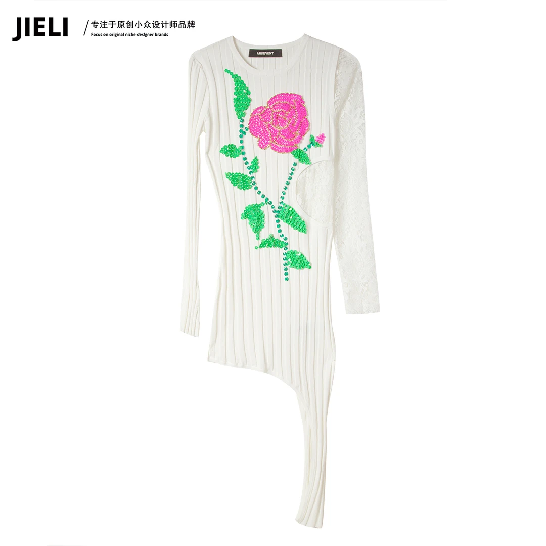 JIE LI/街力设计师高级感薄款长袖白色上衣W813