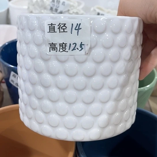 多肉绿植陶瓷花盆9.9包邮，有孔