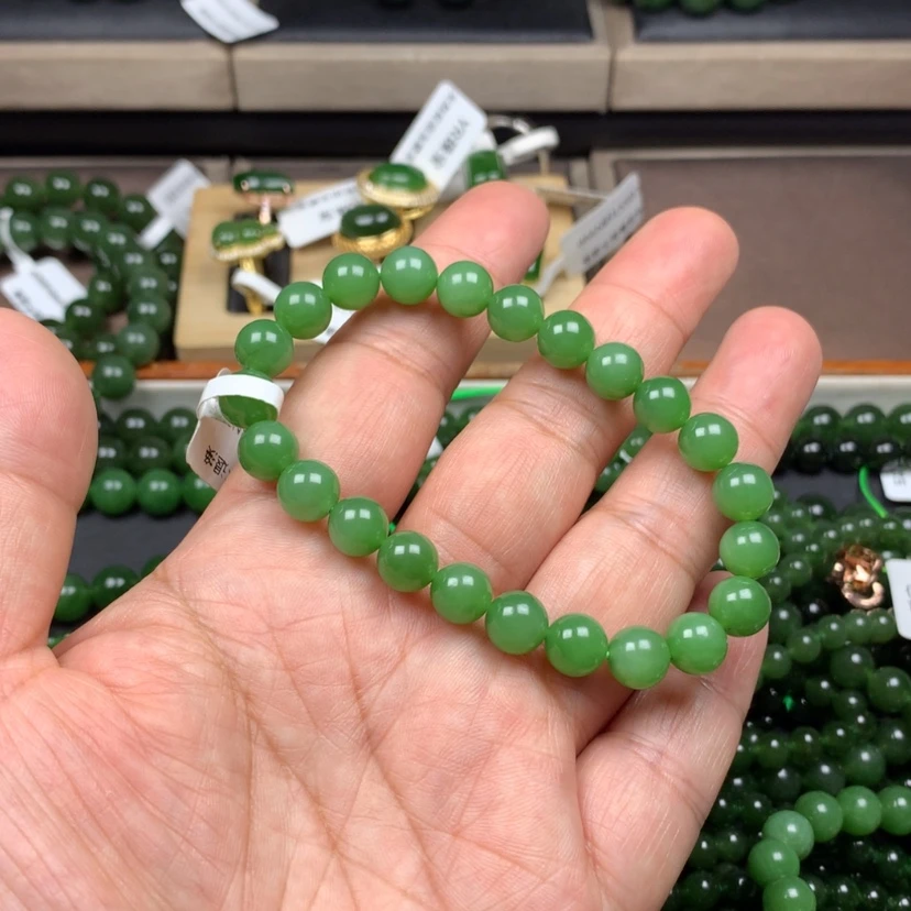 【闪购商品】手串未镶嵌和田玉（碧玉）潇**墨8m m