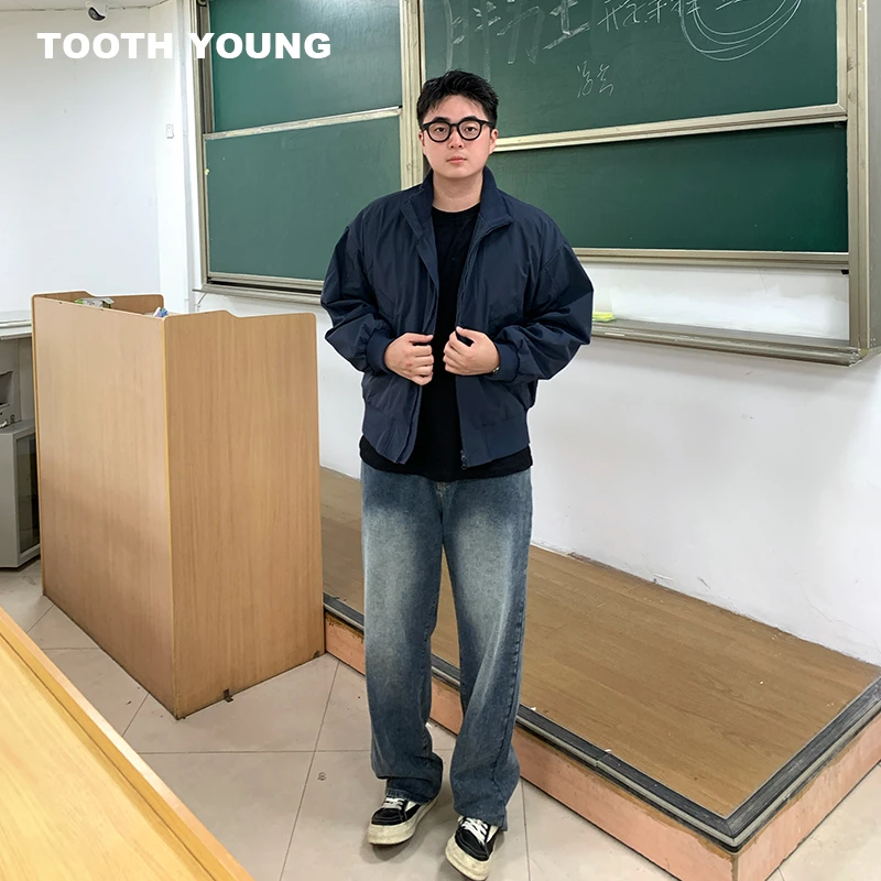冯一&TOOTH YOUNG 【蓝调】秋季新款遮肉显瘦百搭户外立领通勤外套