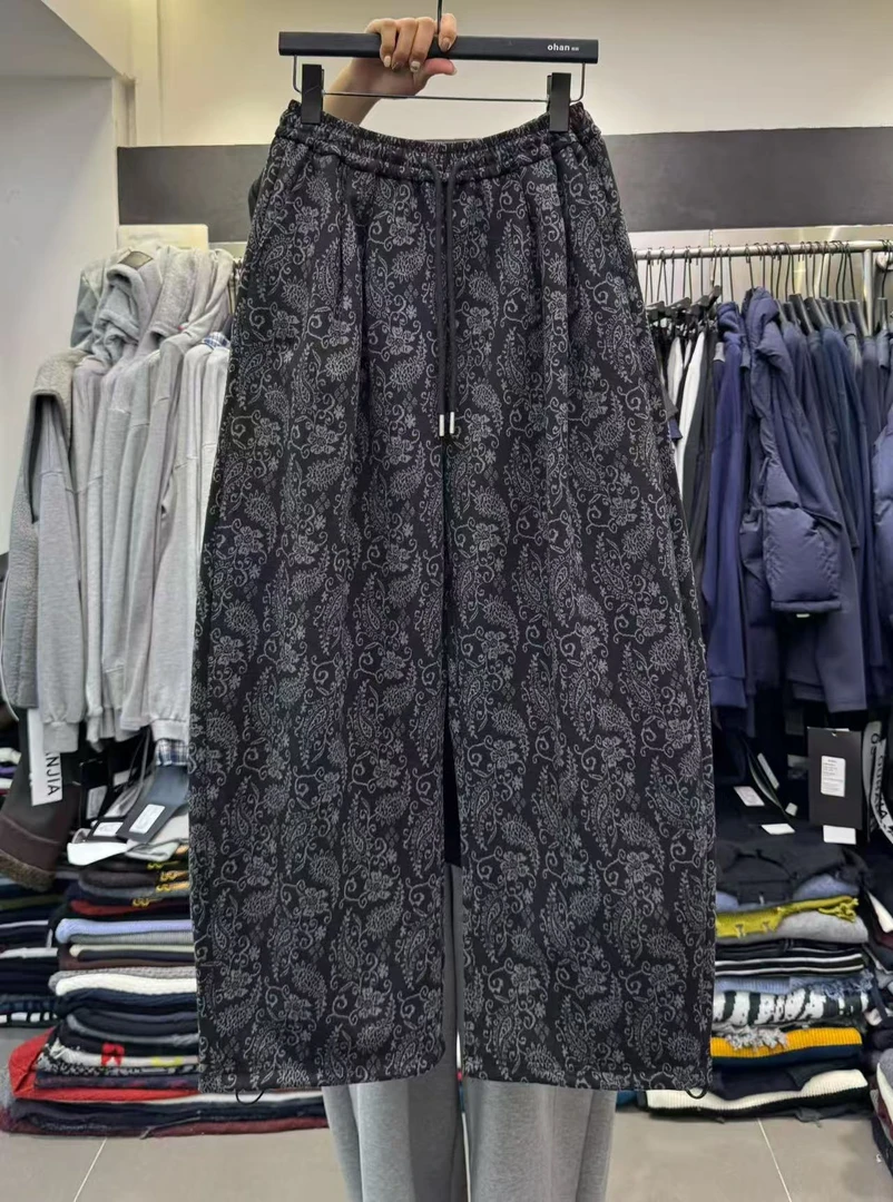 【正茂茂LGG】定制款松紧腰加厚宽松复古腰果花休闲裤