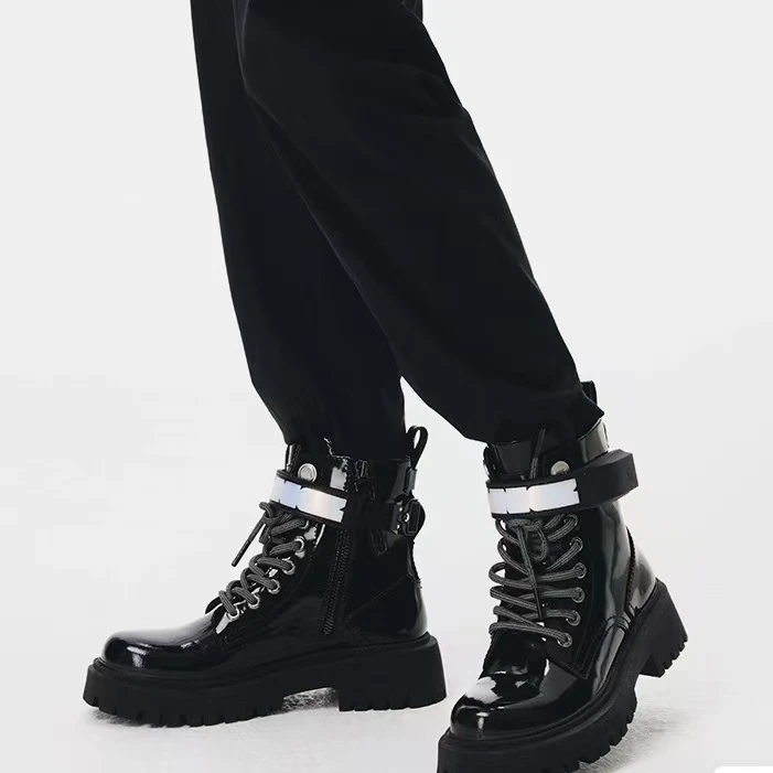 LNG未来玩家  男女同款/黑色 穿越DAZZL厚底马丁靴LR010-1 LR010