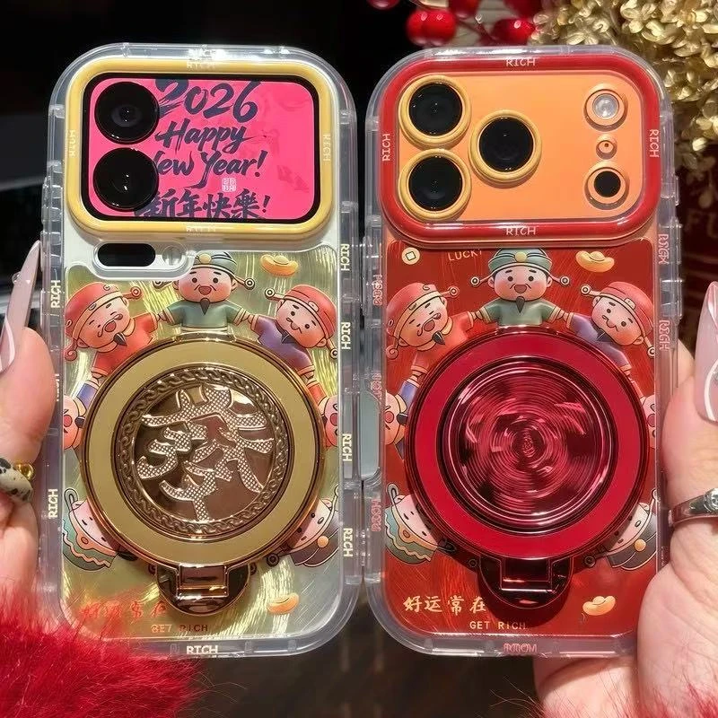 财神旋转發支架适用苹果17/16promax手机壳华为p80vivoppo小米15