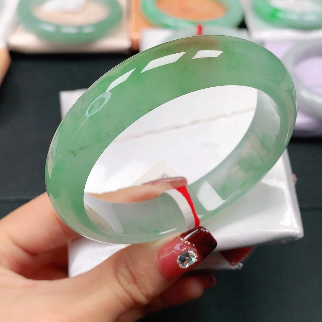 翡翠手镯未镶嵌天然翡翠手镯57