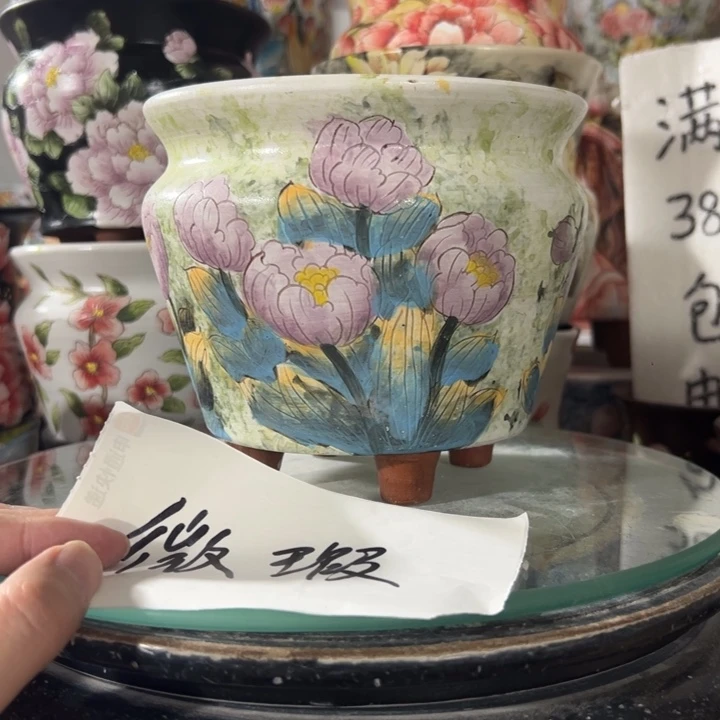 景德镇手绘花盆满38包邮偏远地区除外