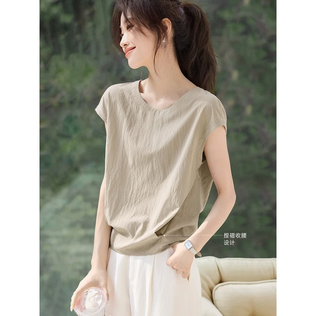 休闲别致设计感收腰显瘦衬衫2025夏季新款后背开叉衬衫女