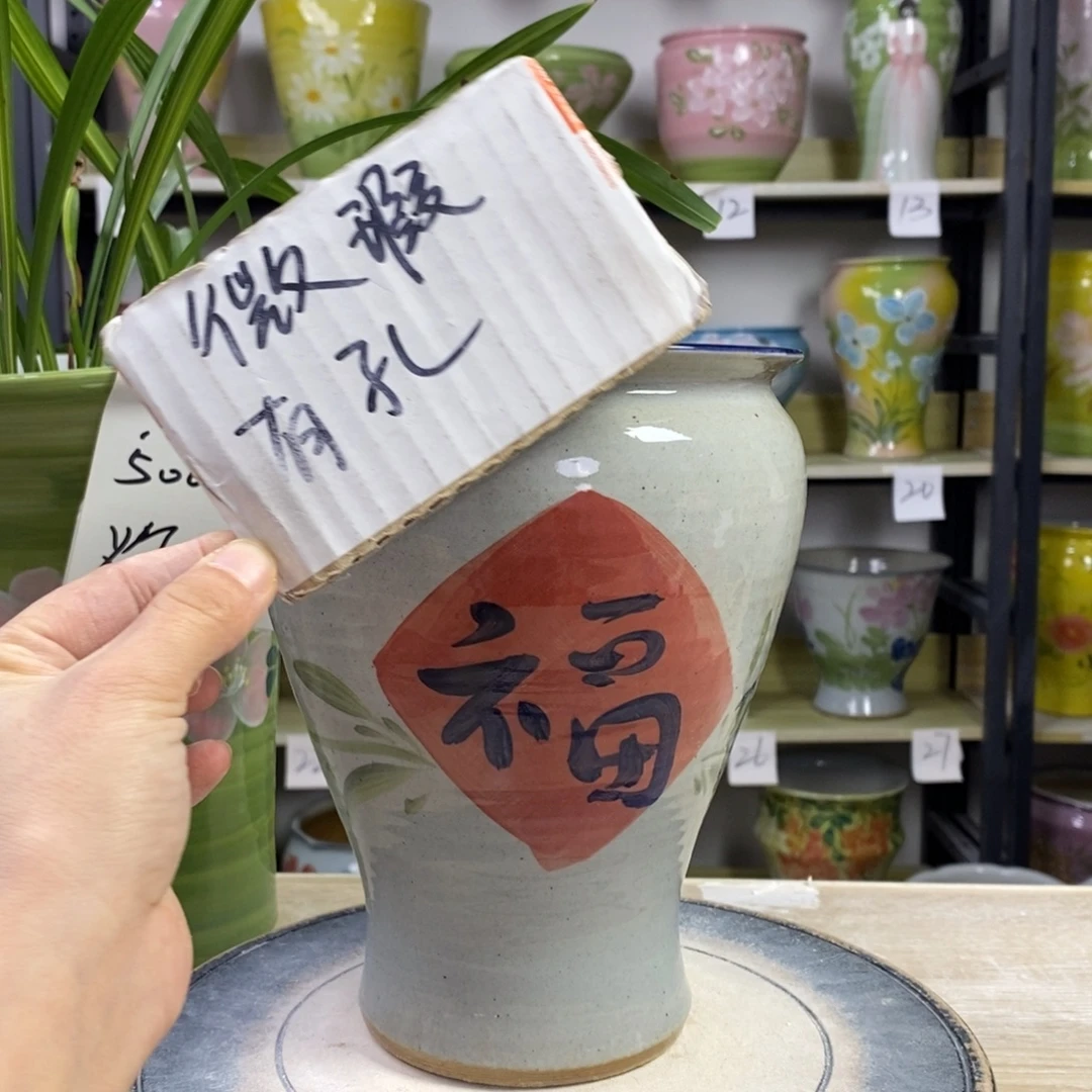 景德镇手工手绘陶瓷花盆