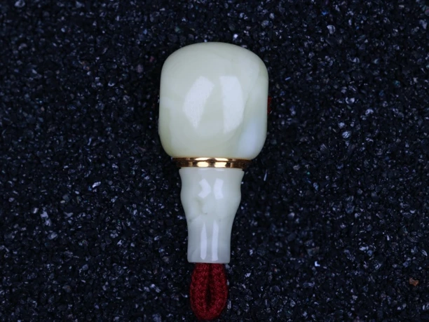 13.3mm金白蜜蜡18K金腰带分体三通（适合7.5-8.5的108佛珠）